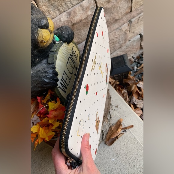 Authentic KATE SPADE Saffiano leather beauty & the beast laptop zip case - Picture 3 of 10